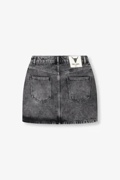 Alix the Label Asymetric denim mini skirt charcoal grey 2407232684-917