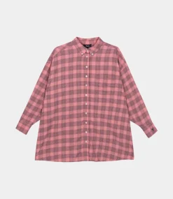 Alix the Label Check blouse dress bright peach 2503329045-309