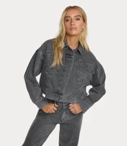 Alix the Label Cropped tape denim jacket grey washed 2502432034-918