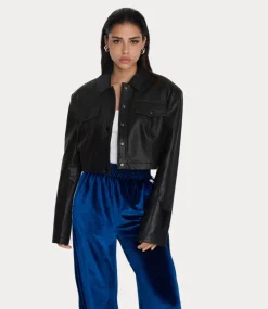 Alix the Label Faux leather blouse black 2412405941-999