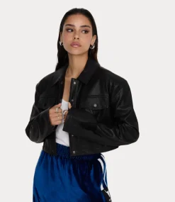 Alix the Label Faux leather blouse black 2412405941-999