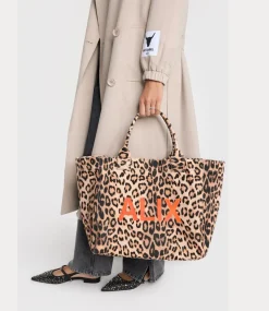 Alix the Label Leopard canvas shopper animal 2502059121-601