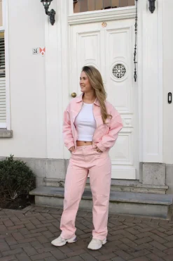 Alix the Label Linen look jacket bubblegum pink 2503404019-311