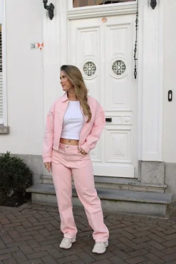 Alix the Label Linen look pant bubblegum pink 2503104018-311