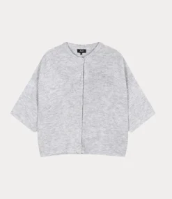 Alix the Label Short sleeve cardigan light grey melange 2502741099-940