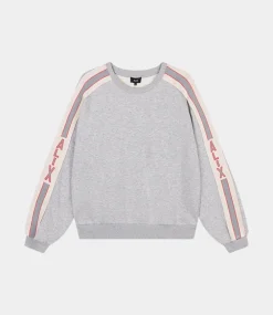 Alix the Label Stripe tape sweater soft grey melange 2502837097-880