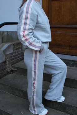 Alix the Label Stripe tape sweater soft grey melange 2502837097-880