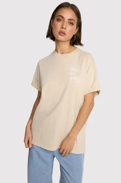 Alix the Label Walk my world tee sand 2503819117-662