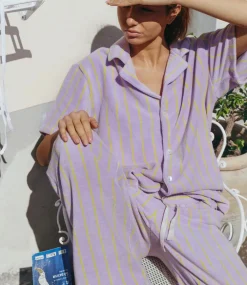 Bongusta Naram Shirt lilac & neon yellow BON68-LILAC