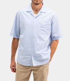 Butcher of Blue Anthony Resort Stripe Shirt SS Horizon Blue M2514013-823