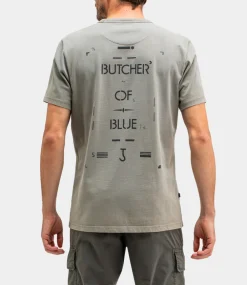 Butcher of Blue Army Stencil Tee Lt. Seal Grey M2512004-907