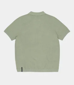 Butcher of Blue Boucle Knit Polo Jade Green M2516018-792