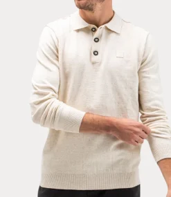 Butcher of Blue Clifden Polo L/S Beige Grey M2416001-618