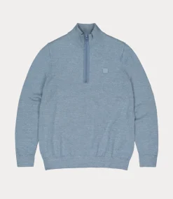 Butcher of Blue Lt Clifden Half Zip Lagoon Blue M2426030-836