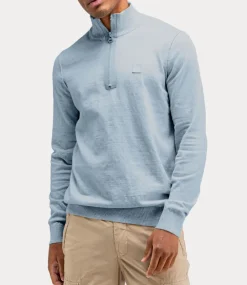 Butcher of Blue Lt Clifden Half Zip Lagoon Blue M2426030-836