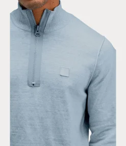 Butcher of Blue Lt Clifden Half Zip Lagoon Blue M2426030-836