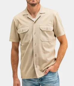 Butcher of Blue Mikey Work Shirt SS Stone Beige M2514024-632