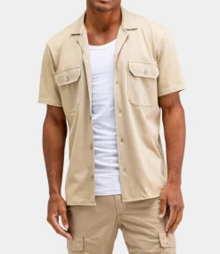 Butcher of Blue Mikey Work Shirt SS Stone Beige M2514024-632
