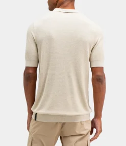 Butcher of Blue Ripley Knit Polo Beige Grey M2516017-618