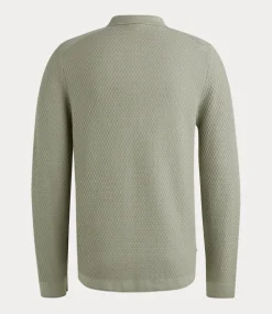 Cast Iron Polo l/s cotton modal seagrass CPS2502820-6169