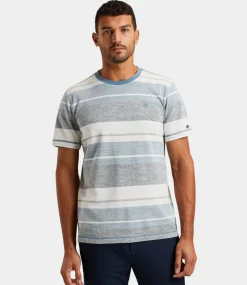 Cast Iron R neck regular fit popcorn s/s provincial blue CTSS2503567-5134