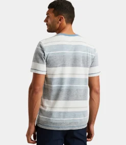 Cast Iron R neck regular fit popcorn s/s provincial blue CTSS2503567-5134