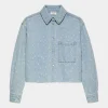 Catwalk Junkie Denim blouse with textured fabric Blue 2502012603-300