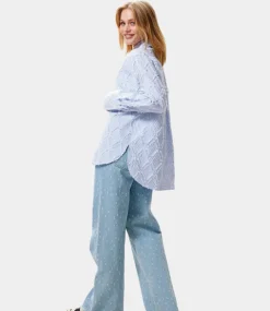 Catwalk Junkie Fringe textured blouse Blue 2502013605-300