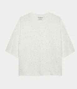 Catwalk Junkie Loose fit tee strass off white 2402040211-201