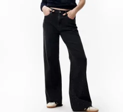 Catwalk Junkie loose fit jeans with metallic strass washed black 2402040005-117