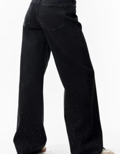 Catwalk Junkie loose fit jeans with metallic strass washed black 2402040005-117