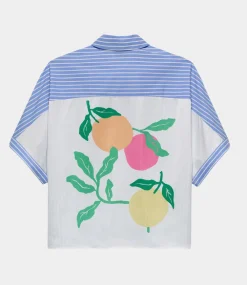 Catwalk Junkie Short sleeve blouse with graphic Blue 2502021603-300