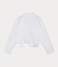 10Days Cropped cardigan neoprene white melee 20-855-5201-4029