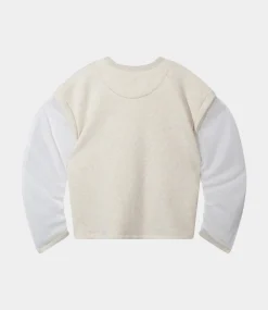 10Days Cropped statement sweater tulle soft white melee 20-822-5201-4000
