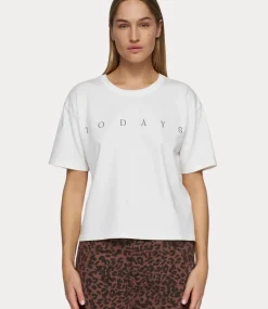 10Days Short sleeve tee logo ecru 20-740-5201-1002