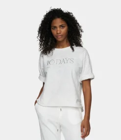 10Days Sweater logo white melee 20-801-5202-4029