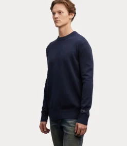 Denham Eaton crew knit ssb navy blazer 01-24-07-71-010