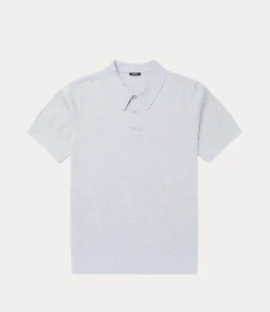 Denham Eaton knitted polo ssb light grey marl 01-25-02-71-041