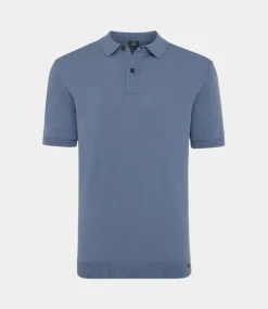 Genti Polo button s/s blue K2046-1260-014
