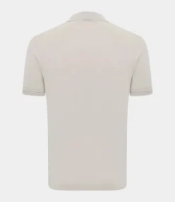 Genti Polo zip s/s mid brown beige K2053-1260-044