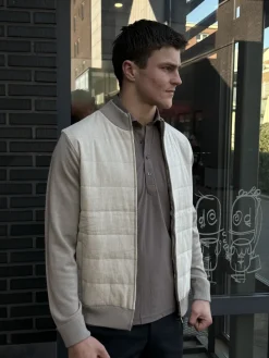 Gentiluomo Jacket contrast knit mid brown K2092-263-044