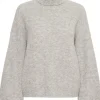 Gestuz Alpha ls rollneck light grey melange