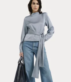Gestuz HarperGZ LS blouse Grey blue 10909751-105098