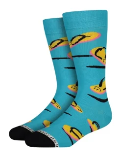 Heroes on Socks Flipflop blue