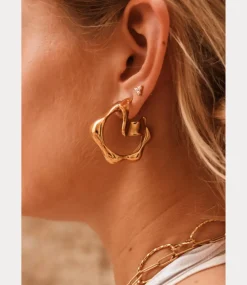 Label Kiki Big wavy hoop gold KSH2951-GOLD