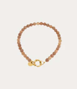 Label Kiki Brown beads bracelet gold KSA2691-GOLD