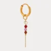 Label Kiki Chain ruby hoop gold KSH2311-GOLD