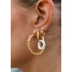 Label Kiki Flat braid hoop gold KSH2031-GOLD