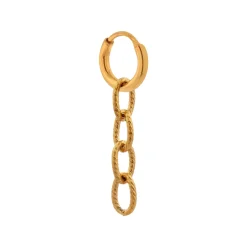 Label Kiki Label Kiki Single twisted chain hoop gold KSH611-GOLD