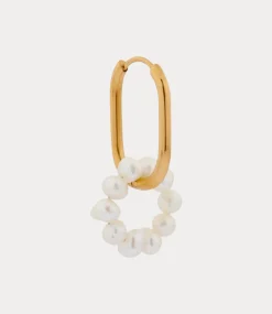 Label Kiki Oval pearl hoop gold KSH1971-GOLD